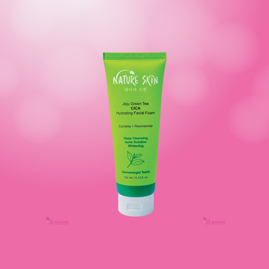 Nature Skin Jeju Green Tea CICA Hydrating Facial Foam 152 mL - Image 2