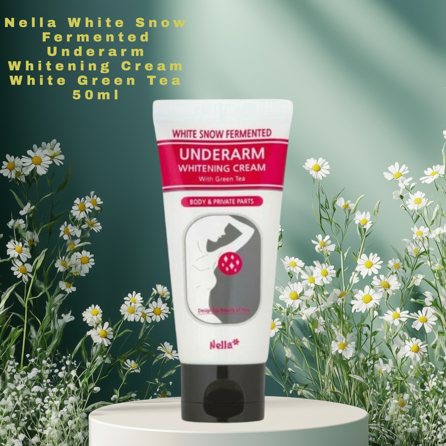 Nella White Snow Fermented Underarm Whitening Cream White Green Tea 50ml
